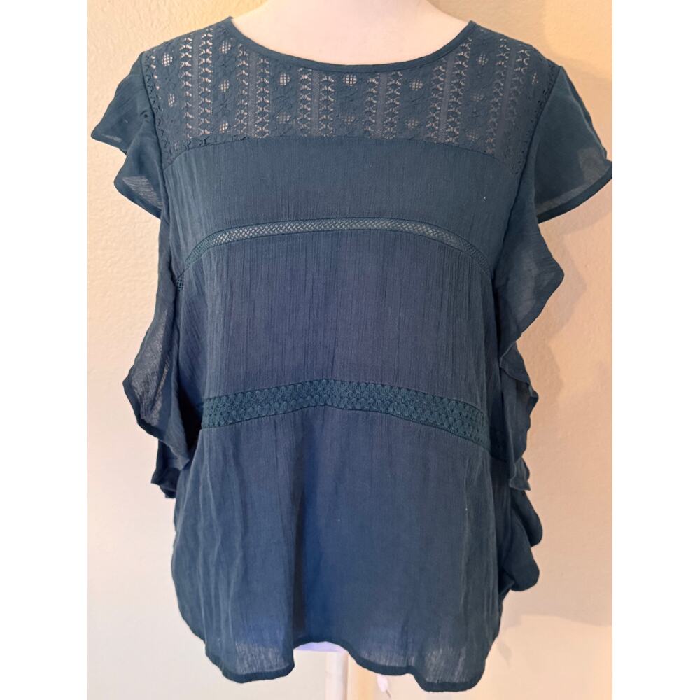 Simply Styled Ruffled Blouse Size M NWT